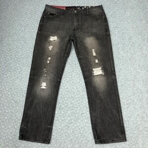 Winchester Jeans Mens 36 Distressed Straight Leg Western Cowboy Embroidered 36x3